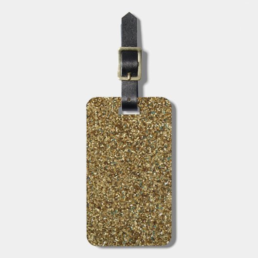 Gold Glitter Print Metallic Bagagelabel (Voorkant verticaal)