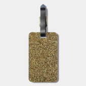 Gold Glitter Print Metallic Bagagelabel (Achterkant verticaal)