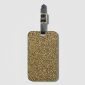 Gold Glitter Print Metallic Bagagelabel (Voorkant (verticaal))
