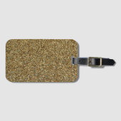 Gold Glitter Print Metallic Bagagelabel (Voorkant (horizontaal))