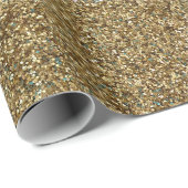 Gold Glitter Print Metallic wrappapier Cadeaupapier (Rol Hoek)