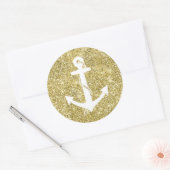 Gold Glitter Print Nautical Anchor Stickers (Envelop)