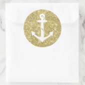 Gold Glitter Print Nautical Anchor Stickers (Tas)