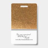 Gold Glitter Professional CNA Zurse Dr. Fotonaam Badge (Achterkant)