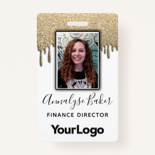 Gold Glitter Professional CNA Zurse Fotonaam Badge