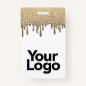 Gold Glitter Professional CNA Zurse Fotonaam Badge (Achterkant)