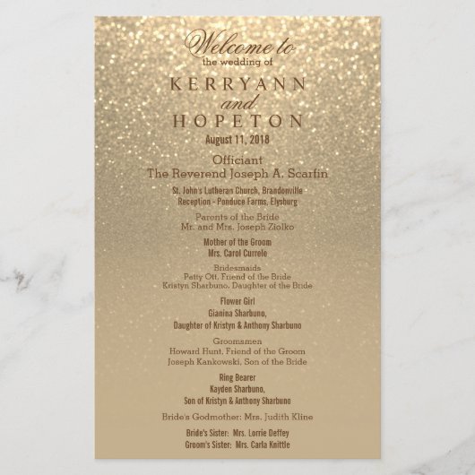 Gold Glitter - Programma (Voorkant)