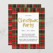 Gold Glitter Pset Budget Kerstparty uitnodigen (Voorkant / Achterkant)