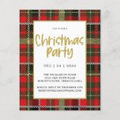 Gold Glitter Pset Budget Kerstparty uitnodigen (Voorkant)