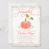 Gold Glitter Pumpkin Herfst Baby shower Kaart (Voorkant)