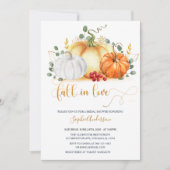 Gold Glitter Pumpkin Herfst in Love Vrijgezellenfe Kaart (Voorkant)