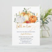 Gold Glitter Pumpkin Herfst in Love Vrijgezellenfe Kaart (Staand voorkant)