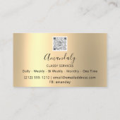 Gold Glitter QR Code Logo Beauty SPA Blue Navy B Visitekaartje (Achterkant)