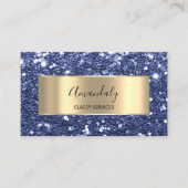 Gold Glitter QR Code Logo Beauty SPA Blue Navy B Visitekaartje (Voorkant)