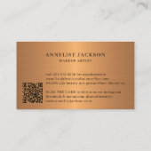 Gold glitter QR CODE luxe make-up artiest Visitekaartje (Achterkant)