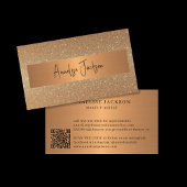 Gold glitter QR CODE luxe make-up artiest Visitekaartje