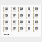 Gold Glitter QR-code naar RSVP Wedding Vierkante Sticker (Vel)