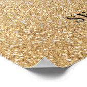 Gold Glitter Quinceañera 15e verjaardag Welkom Poster (Hoek)