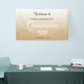 Gold Glitter Quinceañera 15e verjaardag Welkom Spandoek (Beurs)