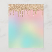 Gold Glitter & Rainbow Sweet 16 met budgetdruppela (Achterkant)