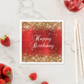 Gold Glitter Red Foil Happy Birthday Servet (Insitu)