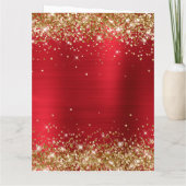 Gold Glitter Red Folie Big Merry kerst Kaart (Achterkant)