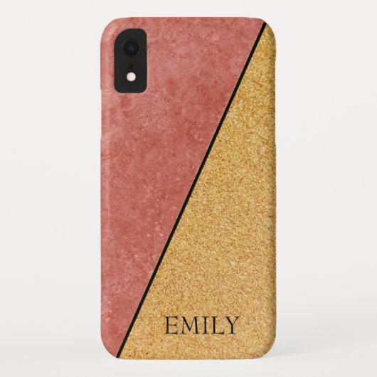 Gold Glitter Red Marged Case-Mate iPhone Case (Achterkant)