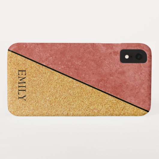 Gold Glitter Red Marged Case-Mate iPhone Case (Achterkant (horizontaal))