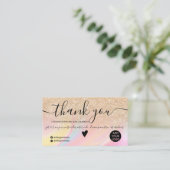 Gold glitter regenboogbestelling bedankt visitekaartje (Staand voorkant)