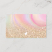 Gold glitter regenboogbestelling bedankt visitekaartje (Achterkant)