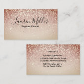 Gold Glitter Registered Nurse Visitekaartje (Voorkant / Achterkant)