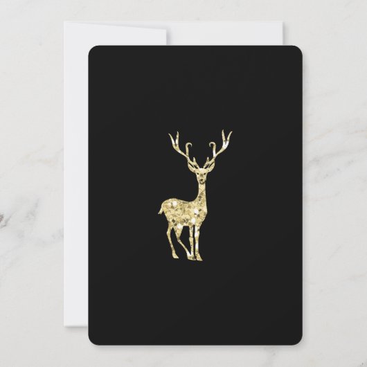 Gold Glitter Reindeer Kerstmis Drinken Kaart (Achterkant)