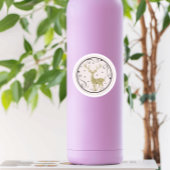 Gold Glitter Reindekerst Ronde Sticker