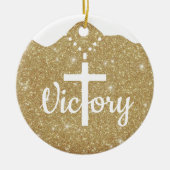 Gold Glitter Religious Holiday Decoration  ⛪️ 🎄 Keramisch Ornament (Voorkant)