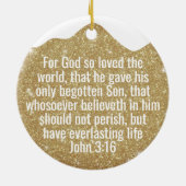 Gold Glitter Religious Holiday Decoration  ⛪️ 🎄 Keramisch Ornament (Achterkant)