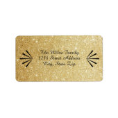 Gold Glitter Retro - Address Labels (Voorkant)