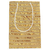 Gold Glitter Ribbon Design Medium Cadeauzakje (Voorkant)