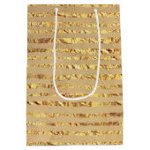 Gold Glitter Ribbon Design Medium Cadeauzakje (Achterkant)