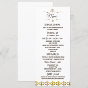 Gold Glitter Ribbon Diamond Brooch Wedding Menu