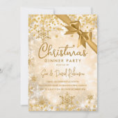 Gold Glitter Ribbon Xmas Winter Holiday Kaart (Voorkant)