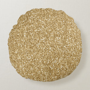 Gold Glitter Rond Kussen