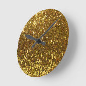 Gold Glitter Ronde Klok (Hoek)