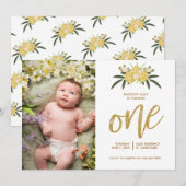 Gold Glitter Roos en botanische bladeren 1 zaterda Kaart (Voorkant / Achterkant)