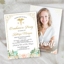 Gold Glitter Roos Garden Nursing Afstuderen Foto