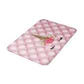 Gold Glitter & Roses Unicorn Trendy Cute Badmat (Gekanteld)