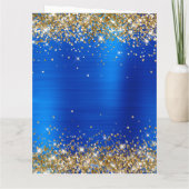 Gold Glitter Royal Blue Folie Big Merry kerst Kaart (Achterkant)