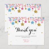 Gold glitter roze maan Dank u wel! Bedankkaart (Voorkant / Achterkant)