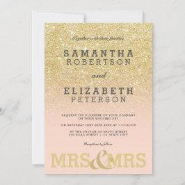 Gold glitter roze ombre lesbiennes kaart