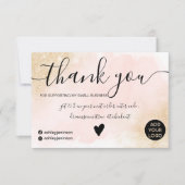 Gold glitter roze penseelbestelling bedankt (Voorkant)