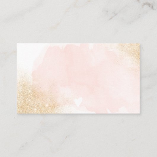 Gold glitter roze penseelbestelling bedankt visitekaartje (Achterkant)